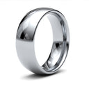 9ct White Gold Standard Weight Court Profile Mirror Finish Wedding Ring