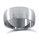9ct White Gold Standard Weight Court Profile Satin Wedding Ring