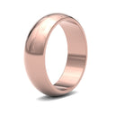 WDS18R6() | 18ct Rose Gold Standard Weight D-Shape Profile Finish Wedding Ring