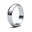 WDS18W5() | 18ct White Gold Standard Weight D-Shape Profile Finish Wedding Ring