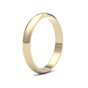 WDS18Y3() | 18ct Yellow Gold Standard Weight D-Shape Profile Finish Wedding Ring