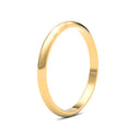 22ct Yellow Gold Standard Weight 2mm D Shaped Profile Mirror Finish Wedding Ring