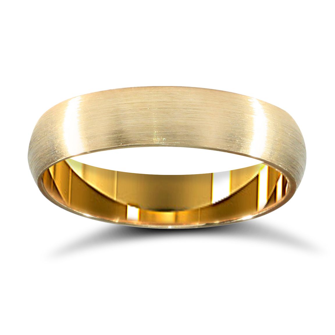 22ct Yellow Gold Standard Weight 4mm D Shaped Profile Satin Wedding Ring