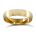 22ct Yellow Gold Standard Weight 4mm D Shaped Profile Satin Wedding Ring