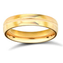 22ct Yellow Gold Standard Weight 4mm D Shaped Profile Centre Groove Wedding Ring