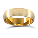 22ct Yellow Gold Standard Weight 5mm D Shaped Profile Satin Wedding Ring