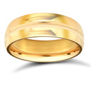 22ct Yellow Gold Standard Weight 6mm D Shaped Profile Centre Groove Wedding Ring
