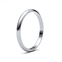 9ct White Gold Standard Weight D-Shape Profile Mirror Finish Wedding Ring