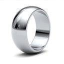 9ct White Gold Standard Weight D-Shape Profile Mirror Finish Wedding Ring