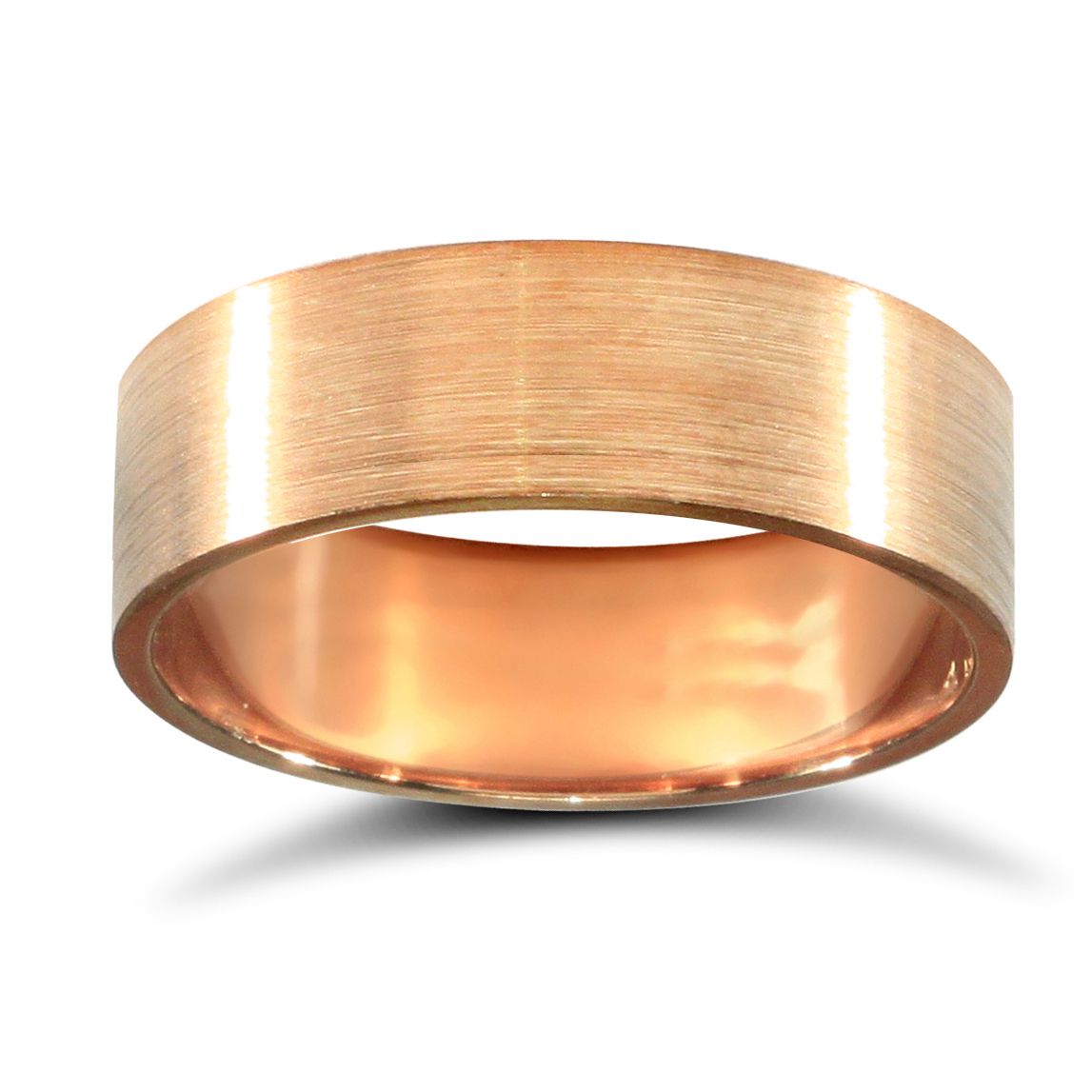 18ct Rose Gold Premium Weight Flat Court Profile Satin Wedding Ring