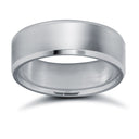 18ct White Gold Standard Weight Flat Court Profile Bevelled Edge Wedding Ring