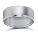 18ct White Gold Standard Weight Flat Court Profile Bevelled Edge Wedding Ring