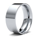 18ct White Gold Standard Weight Flat Court Profile Mirror Finish Wedding Ring