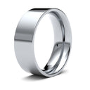 9ct White Gold Standard Weight Flat Court Profile Mirror Finish Wedding Ring