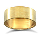 9ct Yellow Gold Standard Weight Flat Court Profile Satin Wedding Ring