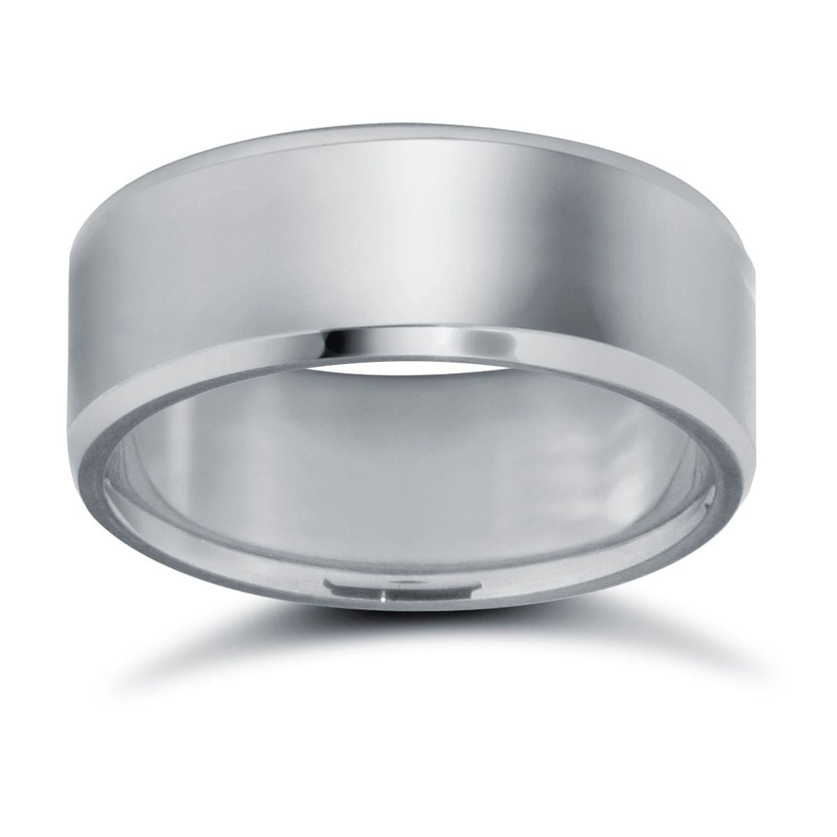 Palladium Standard Weight Flat Court Profile Bevelled Edge Wedding Ring