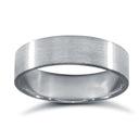 18ct White Gold Standard Weight Flat Profile Satin Wedding Ring