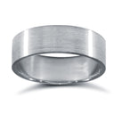 18ct White Gold Standard Weight Flat Profile Satin Wedding Ring