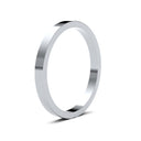 9ct White Gold Standard Weight Flat Profile Mirror Finish Wedding Ring
