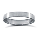 9ct White Gold Standard Weight Flat Profile Satin Wedding Ring