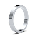 9ct White Gold Standard Weight Flat Profile Mirror Finish Wedding Ring