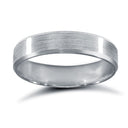 9ct White Gold Standard Weight Flat Profile Satin and Bevelled Edge Wedding Ring