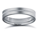 9ct White Gold Standard Weight Flat Profile Centre Groove Wedding Ring