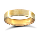 9ct Yellow Gold Standard Weight Flat Profile Satin and Bevelled Edge Wedding Ring
