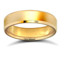 9ct Yellow Gold Standard Weight Flat Profile Bevelled Edge Wedding Ring