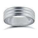Platinum Standard Weight Flat Profile Double Groove Wedding Ring