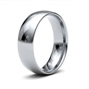 9ct White Gold 6mm Lightweight Court Profile Mirror Finish Wedding Ring