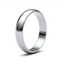 WLDS18W4() | 18ct White Gold 4mm Lightweight D-Jhape Profile Mirror Finish Wedding Ring