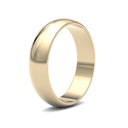 WLDS18Y5() | 18ct Yellow Gold 5mm Lightweight D-Jhape Profile Mirror Finish Wedding Ring
