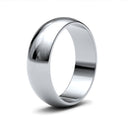 9ct White Gold 6mm Lightweight D-Shape Profile Mirror Finish Wedding Ring