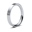 WPFC18W3() | 18ct White Gold Premium Weight Flat Court Profile Finish Wedding Ring