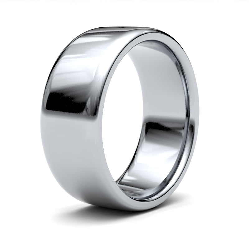 18ct White Gold Standard Weight Court Profile Mirror Finish Wedding Ring