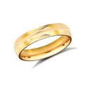 22ct Yellow Gold Standard Weight 4mm Soft Court Profile Centre Groove Wedding Ring