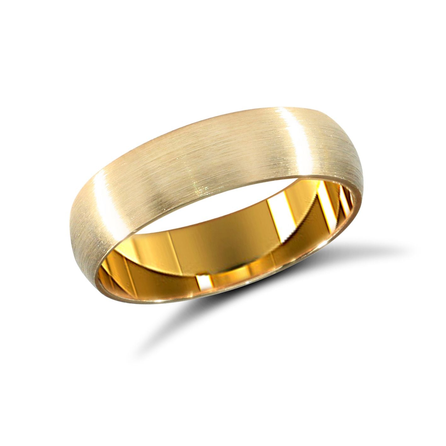 22ct Yellow Gold Standard Weight 5mm Soft Court Profile Satin Wedding Ring