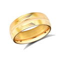 22ct Yellow Gold Standard Weight 7mm Soft Court Profile Centre Groove Wedding Ring