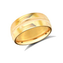 22ct Yellow Gold Standard Weight 8mm Soft Court Profile Centre Groove Wedding Ring