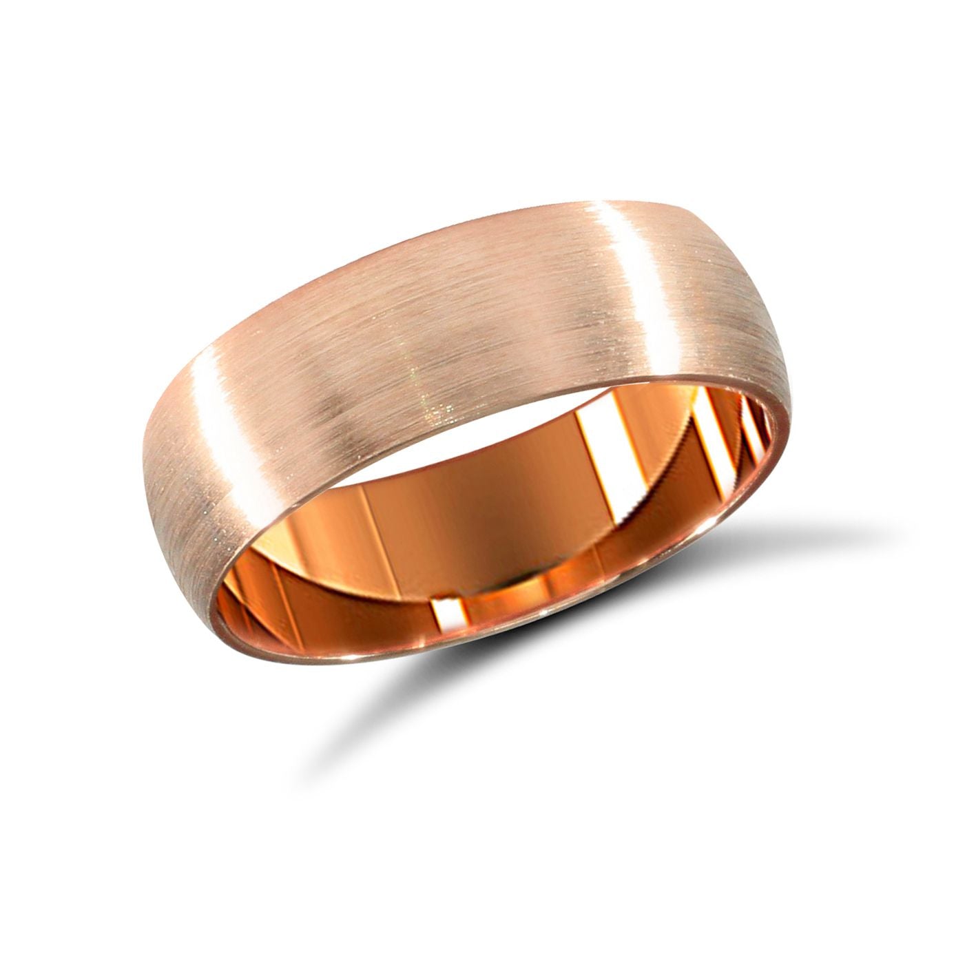 9ct Rose Gold Standard Weight Court Profile Satin Wedding Ring