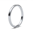 9ct White Gold Standard Weight Court Profile Mirror Finish Wedding Ring