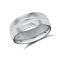 9ct White Gold Standard Weight Court Profile Centre Groove Wedding Ring