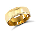 9ct Yellow Gold Standard Weight Court Profile Mill Grain Wedding Ring