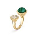 Perlée Couleurs Between the Finger Ring in 18K Yellow Gold with Diamond and Malachite