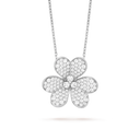 Frivole Very Large Model Clip Pendant in 18K White Gold with Diamonds