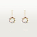 Belle Vante Trinity Earrings Semi-Paved 3-Tone Gold 72 Diamonds