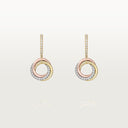 Belle Vante Trinity Semi-Paved Earrings 3-Tone Gold Diamond Drops