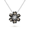 Rose de Noël Mini Model Pendant in 18K White Gold