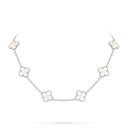 Vintage Alhambra 10-Motif Necklace in 18K White Gold